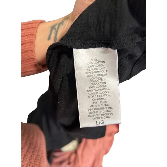 Eri + Ali Anthropologie Black Lace Detailed Knit Sleeves Size Large Fringe Boho - Picture 8 of 10